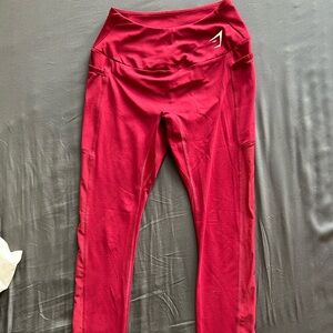 Gymshark Red Mesh-Sided Leggings